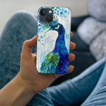 thumbnail image 3 of PIKWEEK The white peacock blue phone case is a high-quality PC plastic protective case, ultra-thin shock-absorbing and anti slip Suitable for iPhone 14/iPhone 15 full range phone cases iPhone 14, 3 of 3