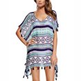 thumbnail image 1 of Traje de baño de gasa a rayas para mujer Bikini Ropa de playa Traje de baño Protector solar Cover Up Kearding FS7875-02, 1 of 6