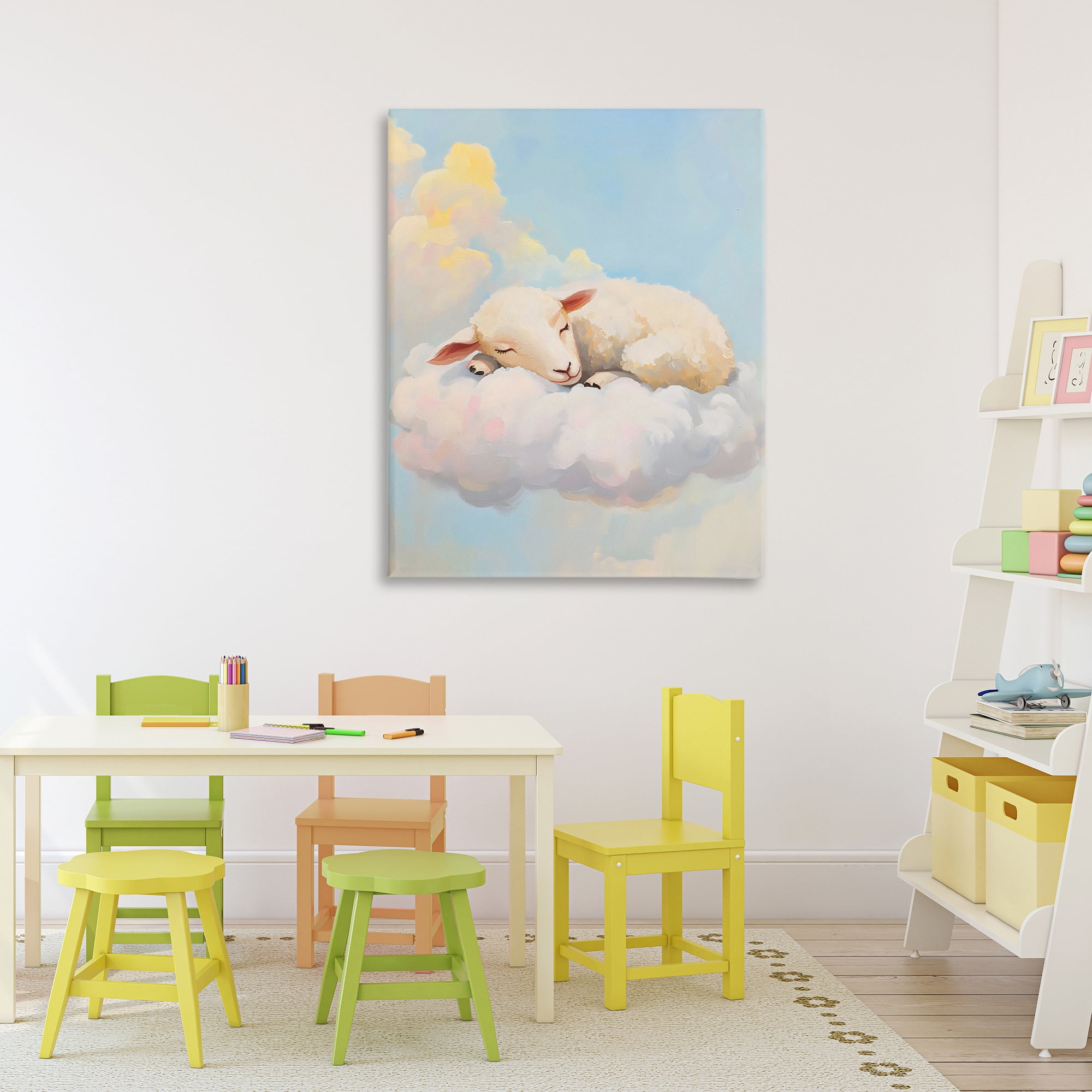 Stupell Industries Sleeping Sheep on a Cloud Canvas Wall Art, design by The Prints Vibe