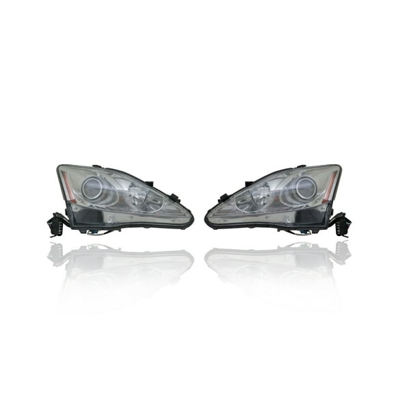 Headlight - Cooling Direct Fit/For 8113053400, 8117053400 09-10 Lexus IS250/350 - Halogen, Pair Left Driver   Right Passenger Set, NSF