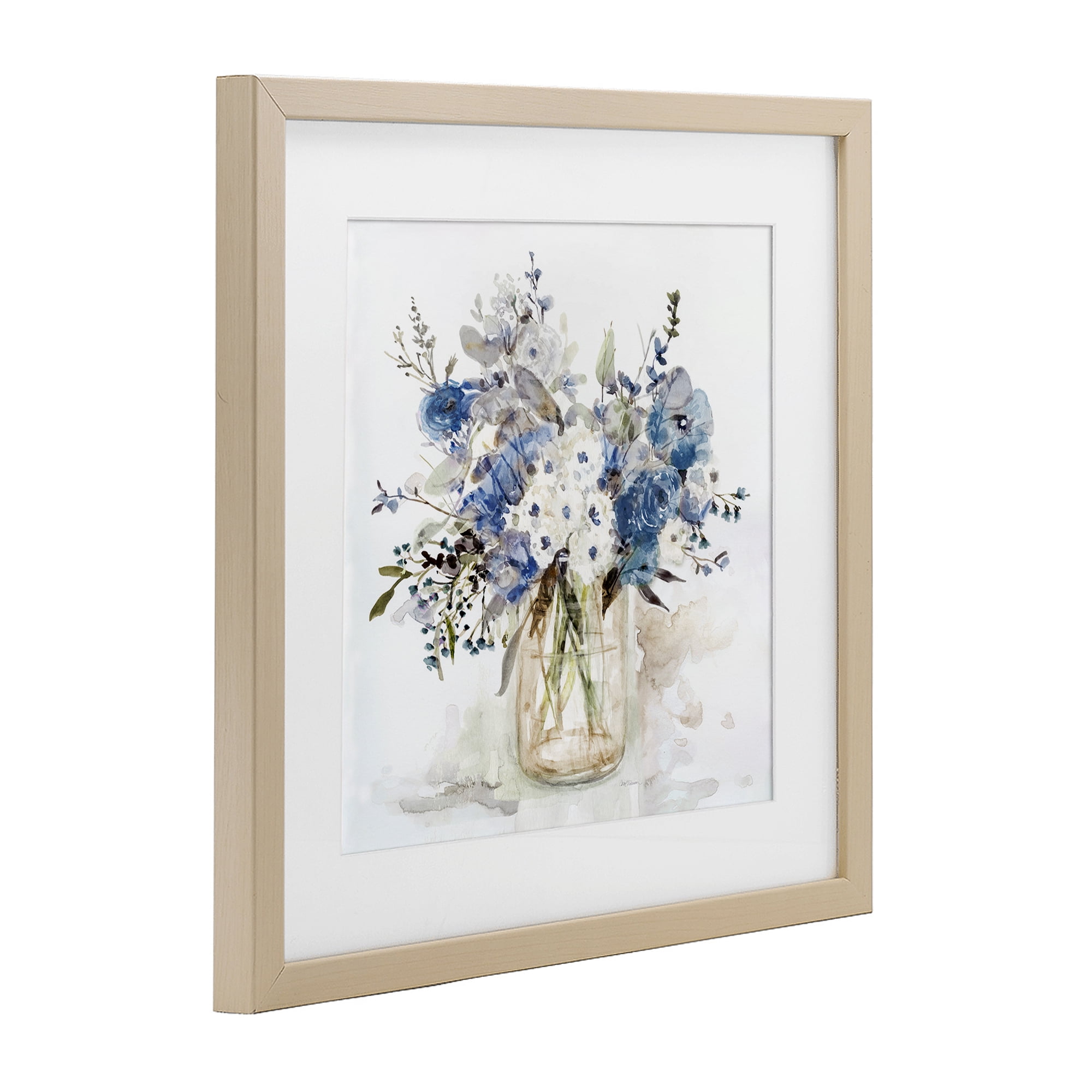 Stupell Industries Blue & White Spring Flowers Birch Framed Print Under Glass, design by Carol Robinson