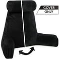 thumbnail image 3 of Husband Pillow Medium Cover Aspen Edition Sable Black, Reversible Microfiber to Microsuede, Side & Back Pockets - Handle for Easy Transport - Super Cozy Bed Rest Pillow Cover With Arms - Easy Care, 3 of 7