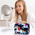 thumbnail image 6 of Robot Unicorn Attack PVC Waterproof Cosmetic Makeup Pouch Organizer Travel Bag Roll Up Small Zipper Pouch for Ladies and Girls, 6 of 6