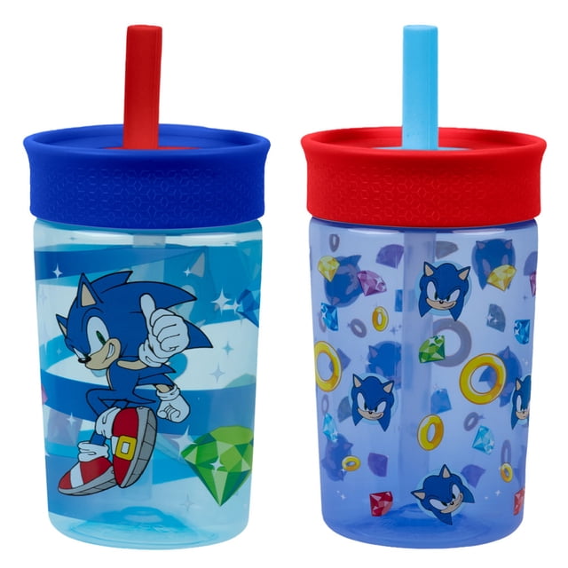 Magma Life Vaso Entrenador para Niños Twin Tumb, 450 ml (2Pzs), Popote Flexible Antiderrames, Fácil de Limpiar, Ideal para Viajes, Botella de Agua para Niños, Apto para Lavaplatos