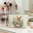 thumbnail image 5 of Fasiaou Easter Bunny Pattern Makeup Bag, Portable Travel Cosmetic Pouch with Anti Skid Zipper and Handle, Small Item Storage Bag for Toiletries and Holiday Decor, Pink,D, 5 of 7