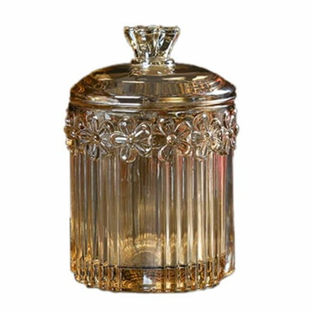 

Panda Superstore PL-HOM16439921-HARRY00603-RP Multipurpose Creative Home Restaurant Carving Glass Cotton Swab Dispenser Toothpicks Holder Brown Flower