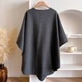 thumbnail image 4 of JULMCOMO Fleece Drape Shawl Wraps for Women Cross Front Tie Wrap Poncho Open Front Elegant Soft Warm Cape Cardigan for Fall Winter Dark Gray, 4 of 9