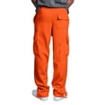 thumbnail image 5 of Dwellite Baggy Sweatpants Men Wide Leg Loose Fit Lounge Gym Solid Casual Joggers Uncuffed Oversized Baggy Cargo Sweatpants Orange XL, 5 of 8