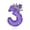 Number 3, variant on Purple Number Candle with Rhinestone Crown, Birthday Cake Topper, Glamorous Party Supply for Celebration, Decorative Dessert Accessory, Number 7