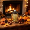 thumbnail image 2 of Decorative Vintage Glass Storage Jar with Airtight Lid and Pumpkin Knob 6 Inch Canister for Fall Thanksgiving Table Centerpiece Kitchen Countertop Display, 2 of 3
