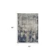 thumbnail image 3 of 5' X 8' Tan Blue And Ivory Abstract Power Loom Distressed Area Rug, 3 of 5