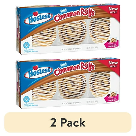 (2 pack) Hostess Iced Cinnamon Rolls | Individually Packaged | 36 Count