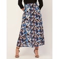 thumbnail image 3 of Moomaya Printed A-Line Skirt With Slit For Women, High Waist Midi Skirts, 3 of 8