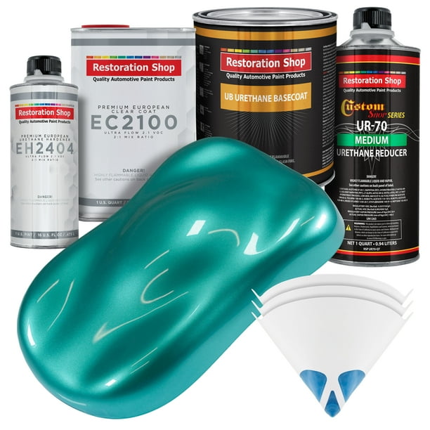Restoration Shop Gulfstream Aqua Metallic Urethane Basecoat with European Clearcoat Auto Paint