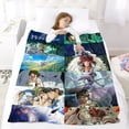 thumbnail image 5 of Throw Blanket for Princess Mononoke Bed Couch Soft Warm Flannel Blanket for Kids Boys Girls Gifts Home Decor 40x50 Inch, 5 of 7