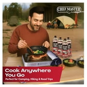 Chef-Master 90011 Butane Countertop Stove, 10 000 BTU Portable with Carry Case, High Performance, Piezo Ignition, Brass Burner, Safety Stop