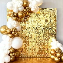 36pcs Light Gold Shimmer Wall Panels 1x1ft Glitter Gold Sequin Backdrop Panels for Wedding Birthday Christmas Party Backdrop Decor