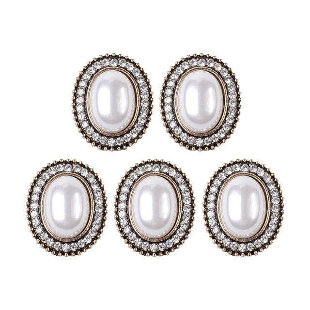 5x Botones de aleación de diamantes de imitación Macarena Adornos Flatback Estilo vintage Coser