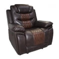 thumbnail image 4 of Pemberly Row Modern Contemporary Leather Glider Recliner in Brown, 4 of 7