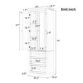 thumbnail image 3 of Torsi Modern Double Door Storage Cabinet with Drawers and Adjustable Shelves, Black, 3 of 11