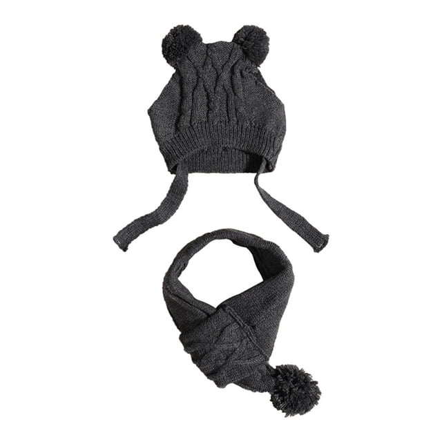 Winter Knitted Hat and Scarf Set for Dogs Cozy Pet Accessory Cold Weather Neck Warmer and Cap