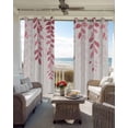 thumbnail image 4 of Pink Ombre Botanical Blackout Curtains 72 Inches Long for Bedroom, Watercolor Pastoral Leaf Farmhouse Thermal Insulated Room Darkening Black Out Window Curtain Panels Grommet Drapes for Living Room, 4 of 8