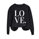 thumbnail image 4 of Penkiiy Camisetas Día de San Valentín Mujeres Amor Corazón Rojo Sudadera gráfica de manga larga Cuello Crew Valentines Tops L Negro, 4 of 4