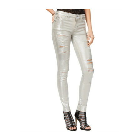 GUESS - GUESS Womens Metallic Skinny Fit Jeans - Walmart.com
