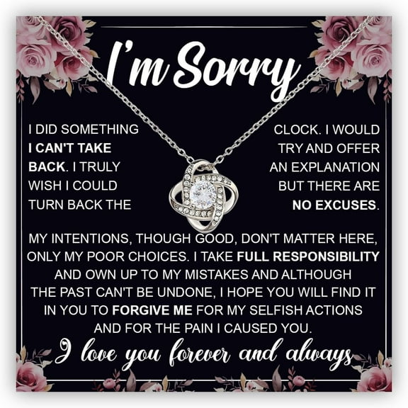 I'm Sorry Necklace For Her, Im Sorry Neckace Gift, Apology Necklace For Her Women, Forgive Me Gifts For Her, I'm Sorry For Hurting You Neckace, Apologize Gift For Wife Girlfriend Soulmate