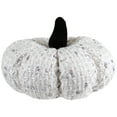 thumbnail image 3 of Northlight Windowpane Knitted Fall Harvest Pumpkin with Iridescent Thread - 7" - White, 3 of 7