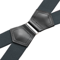 thumbnail image 3 of Buyless Fashion Suspenders for Men - 48" Elastic Adjustable Straps 1 1/4" - X Shape - 5134-Gray, 3 of 7