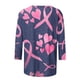 thumbnail image 4 of Camisetas Casuales de las Mujeres Impresas 3/4 Manga Blusa Cuello Redondo Estante de Imitación, Moda Casual Top para las Mujeres, 4 of 5