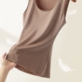 thumbnail image 3 of Ropa interior térmica para mujer Tops chaleco superior, chaleco de capa base cálida, color caqui, 3 of 8