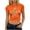 Orange-01, variant on Perfectbot Women’s Floral Print Cropped T-Shirt, Short Sleeve Lily Graphic Baby Tee, Casual Summer Top