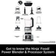 Ninja SS351 Foodi Power Pitcher System, Smoothie Bowl Maker, 4in1 Blender + Food Processor (Black/Silver)- New