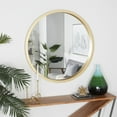 thumbnail image 3 of DecMode Gold Wooden Room Wall Mirror with Thin Frame, 42" x 2" x 42", 3 of 13