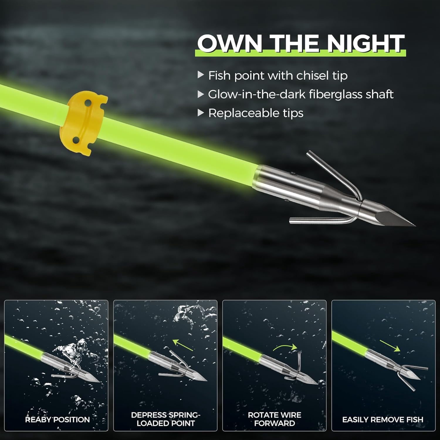 AMEYXGS Archery Bowfishing Hunting Arrow 32inch with Broadheads and Safty Slides for Compound Bow Recurve Bow（ 6 Pack ）