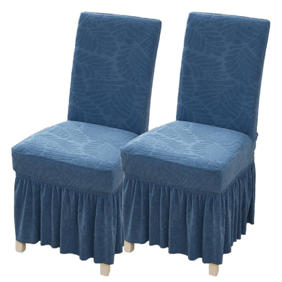 LKJYER Dining Chair Covers with Long Skirt,Chair Covers for Dining Room Set of 2/4/6,Stretch Removable Chair Slipcovers for Kitchen Wedding Party Banquet