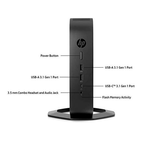 HP - t740 Thin Client Desktop - AMD Ryzen Embedded V1756B - 8 GB Memory - 64 GB Flash Storage - Black