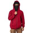 thumbnail image 3 of DDAPJ pyju Mens Balaclava Hoodies Fall Winter Fashion Zip Up Double Layer Hooded Jackets Casual Streetwear Hoody Tops Wine M, 3 of 8