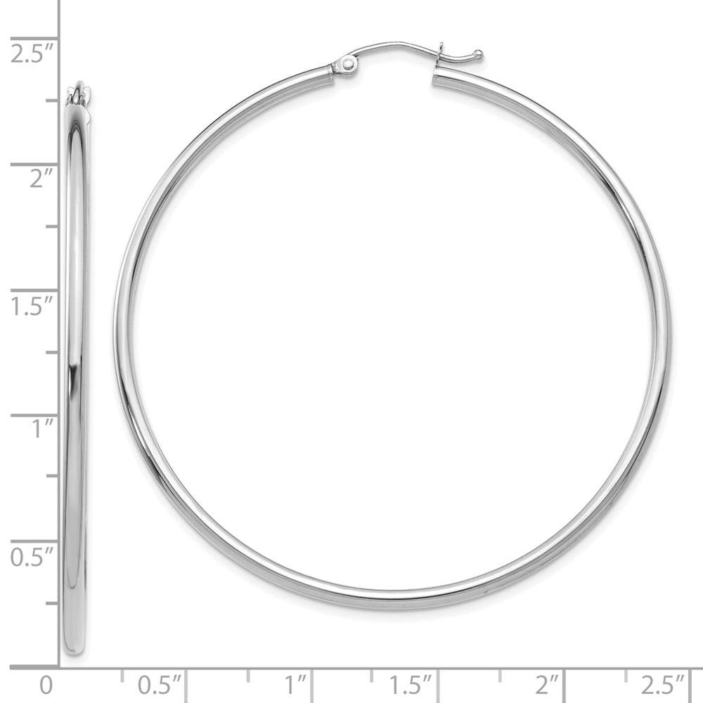 Primal Gold 10 Karat White Gold 2mm Tube Hoop Earrings