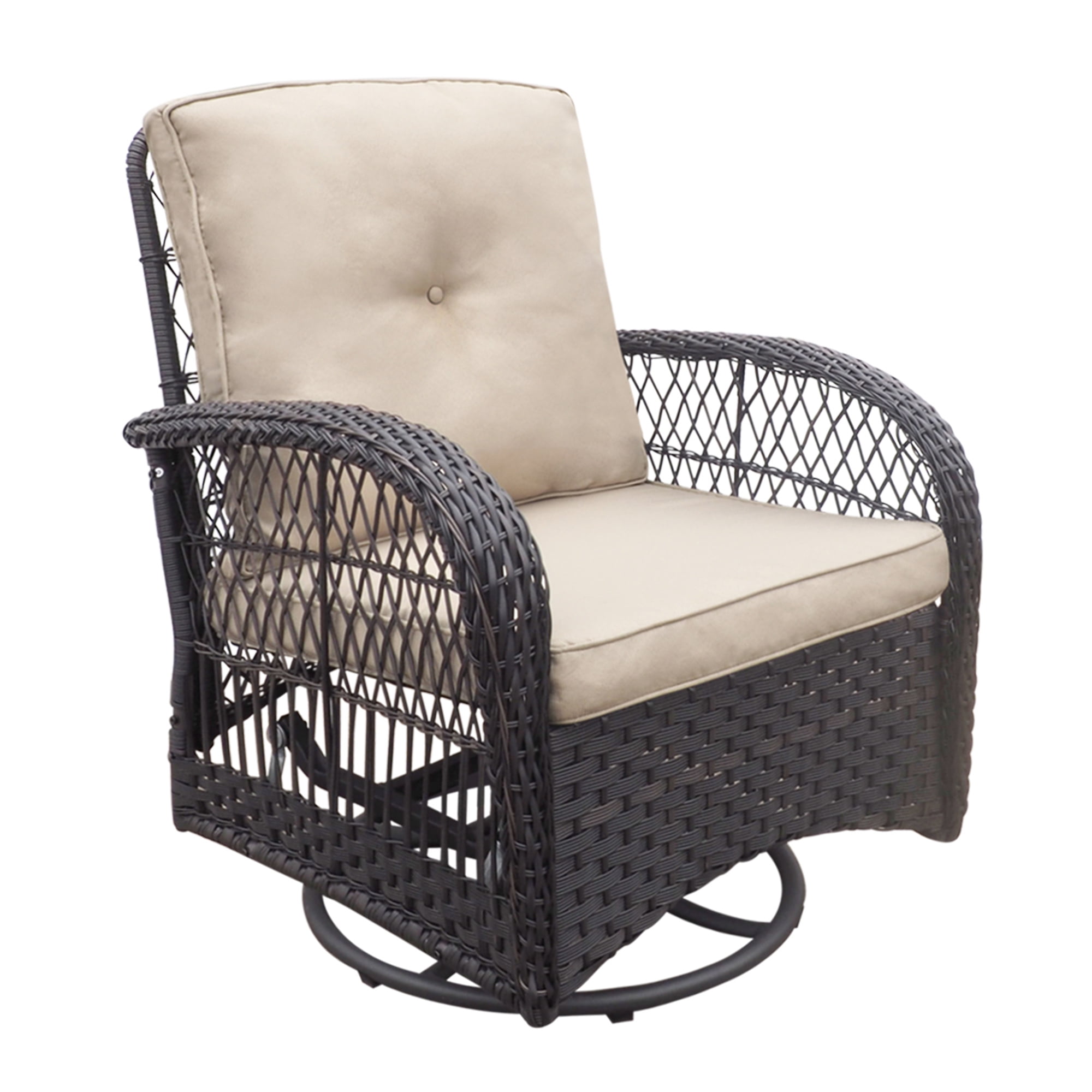 Aimee Lii 3 Pieces Conversation Set, Outdoor Wicker Rocker Swivel Patio Bistro Set, Pool Deck Furniture Set with Rocking Chair and Glass Top Side Table, Khaki Aimee Lii 3 Pieces Conversation Set, Outdoor Wicker Rocker Swivel Patio Bistro Set, Pool Deck Furniture Set with Rocking Chair and Glass Top Side Table, Khaki