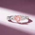 thumbnail image 3 of Rosec Jewels IGI Certified Lab Grown Pink Diamond Heart Engagement Ring 1 Carat - VS1 Grade - Fancy Pink White Diamond Ring - Ready to Gift, 10K White Gold, US 3.00, 3 of 8