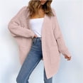 thumbnail image 3 of Baberdicy Womens 2023 Winter Fall Casual Open Front Knit Long Cardigans Sweaters Coats, Women's New Knitted Cardigan Pink, Size: S-3XL, 3 of 3
