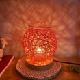 thumbnail image 6 of Rattan Ball Electric Aromatherapy Lamp Rattan Spherical Oil Burner Wax Melt Burner with Wood Base Warmer Melter, 6 of 17