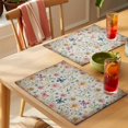 thumbnail image 4 of Pink Spring Floral Placemats Set of 12 Elegant Pastoral Flowers Butterflies Vintage Place Mats Indoor Wipeable Table Mats Washable Dining Table Placemats for Kitchen Holiday Party Decor 13x19 Inch, 4 of 9