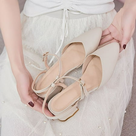 

Student High Heels Mary Jane Soft Sole Non-Slip Style High Heels Chunky Heel Pointed Toe Mother Sandals Women‘s Brocade
