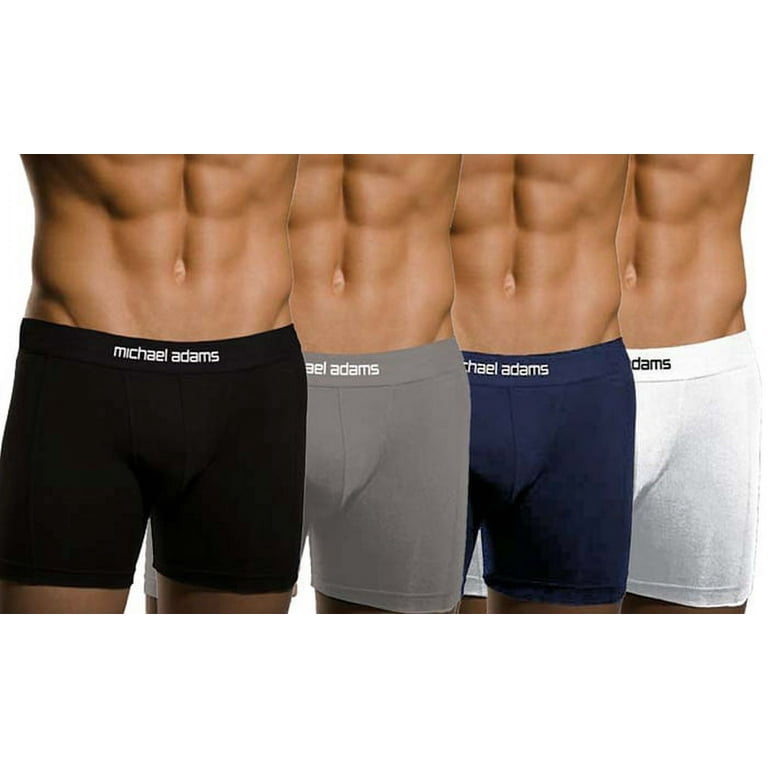 Michael Adams Men's Boxer Brief No-Fly Comfort Waist 6-Pack Assorted Colors  - Large 
