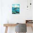 thumbnail image 5 of Turtle Canvas Wall Art Blue Ocean World Canvas Pictures Sea Animals Photography Prints Bird Fish Artwork Painting for Bathroom Living Room Bedroom Home Wall Decor Framed Ready to Hang 12"x 16", 5 of 6