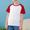 thumbnail image 7 of BLVB 3-14Y Kids Baseball Tee Boys Girls Raglan T Shirt Blouse Short Sleeve Crewneck Casual Tops Cotton T-Shirt, 7 of 7